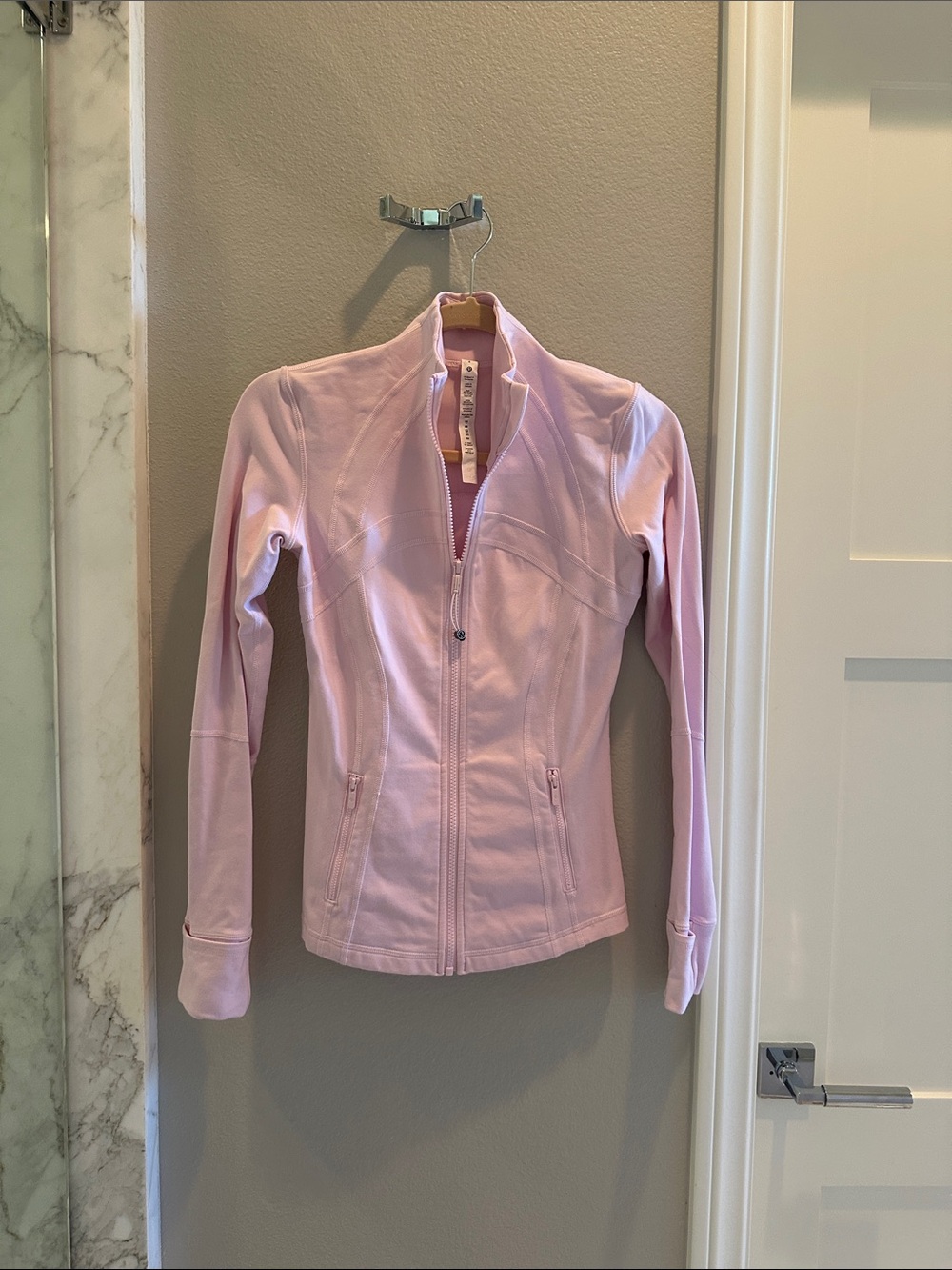 lululemon athletica Soft Pink Form-Fitting Zip Jacket